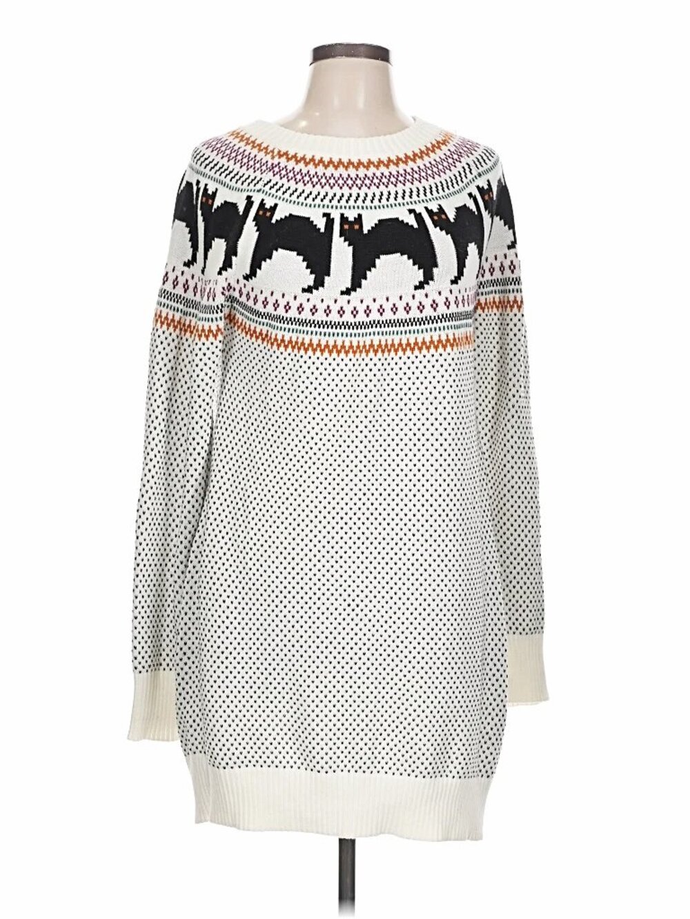 Modcloth "Cozy Commitment" Sweater Dress in Cats
